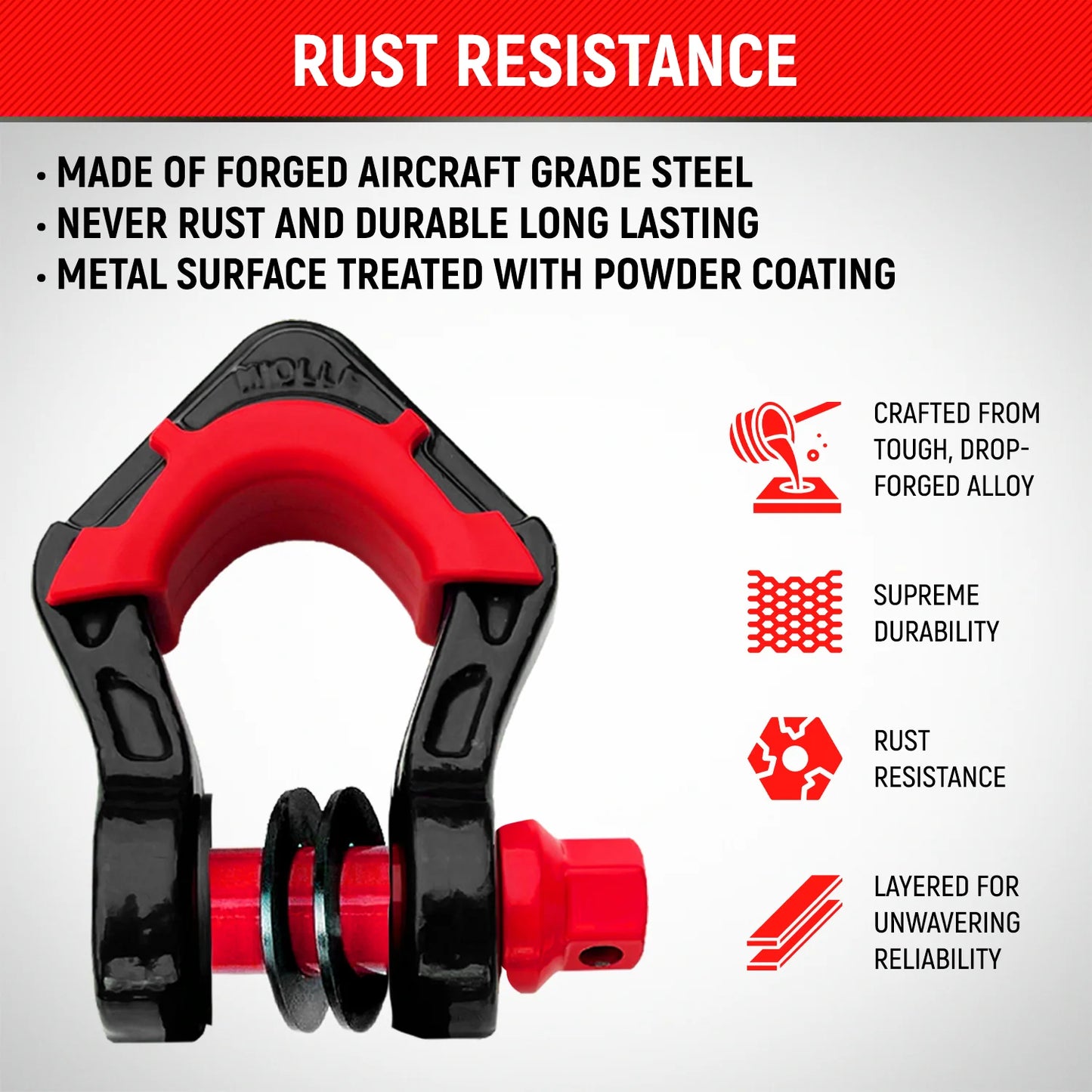 3/4 D-Ring Shackle Set with Anti-Theft Lock - by Miolle