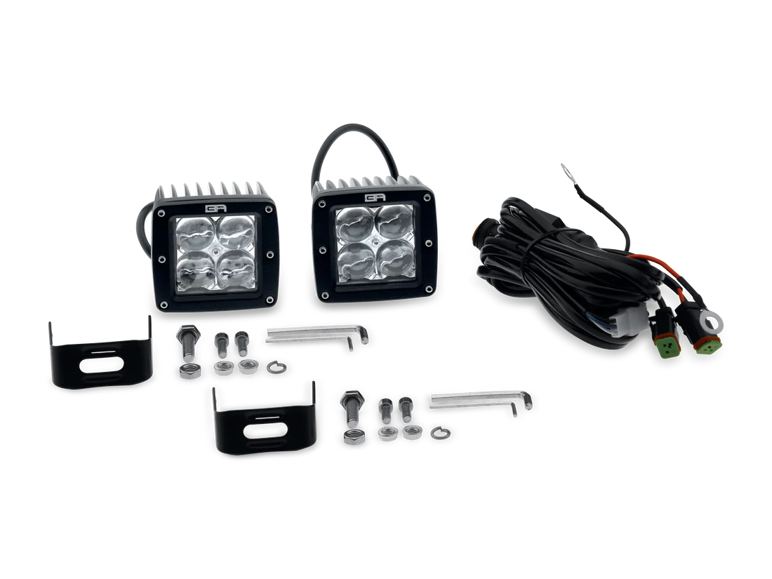 Cube Light Spot Pair with Wiring Harness - Body Armor 4x4