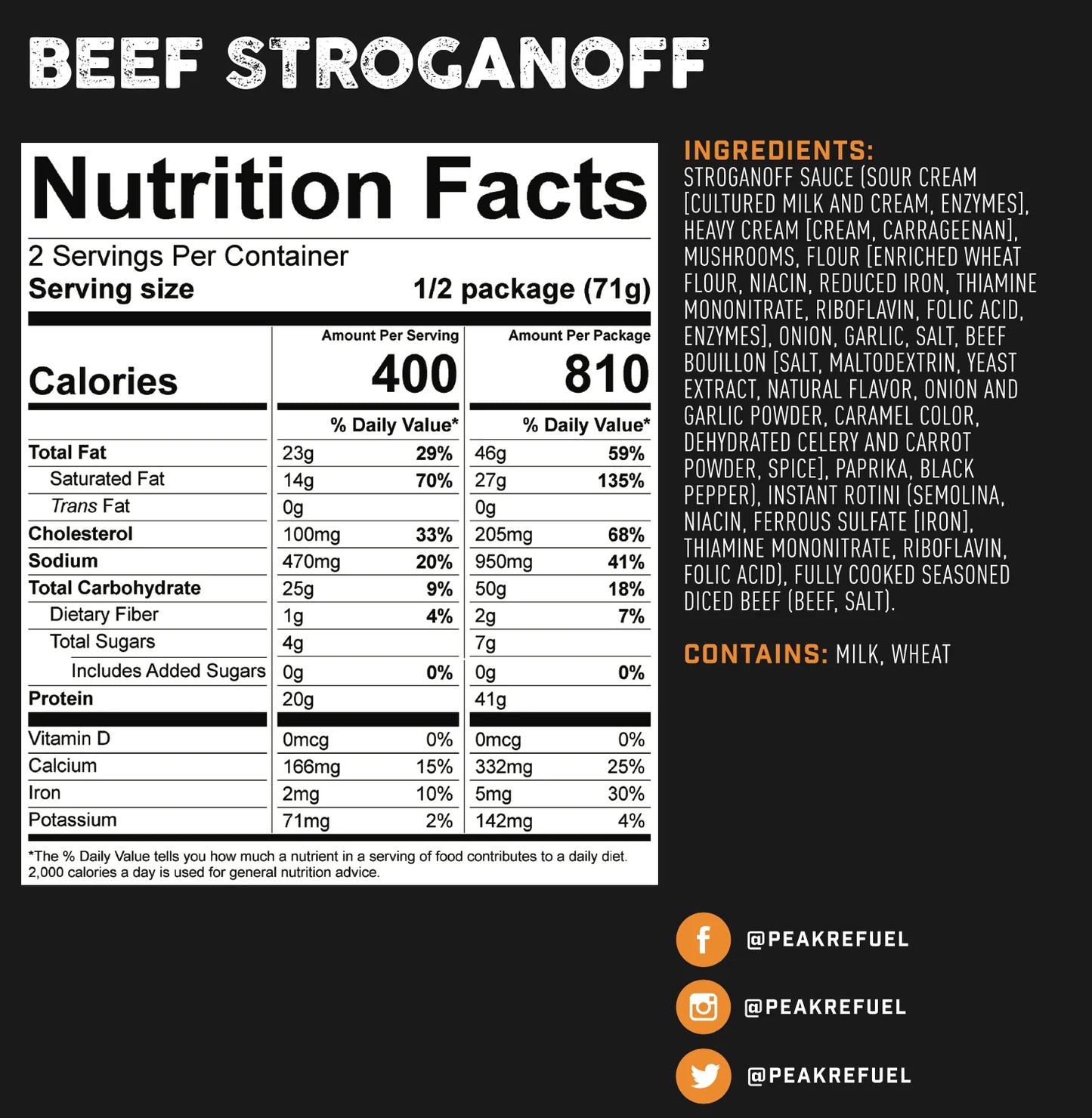 Freeze Dried Food - by Peak Refuel