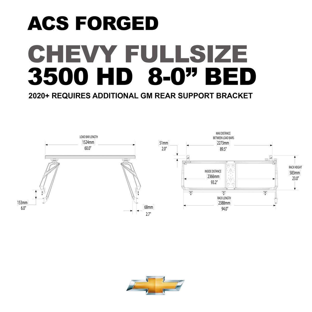 ACS Forged Bed Rack for Chevy Trucks - by Leitner Designs