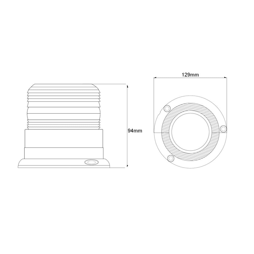 Mid-Size Warning Beacon, 8 Flash Patterns, SAE Class1 - by BrightSource