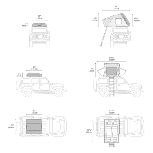 iKamper SkyCamp 3.0 MINI Dimensions