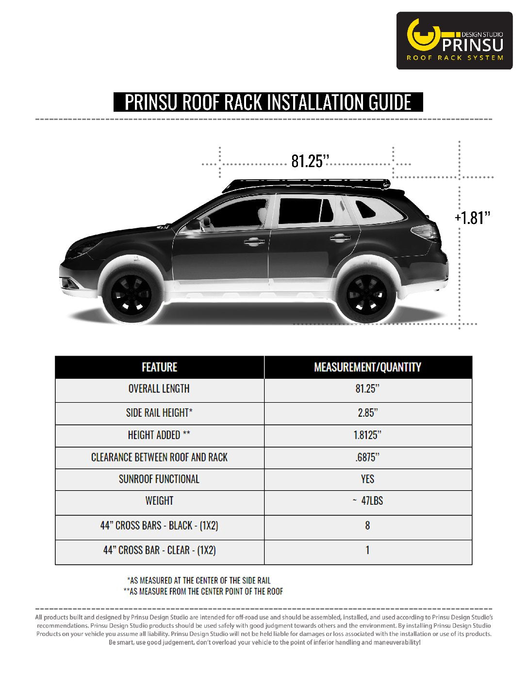 4th Gen Subaru Outback Roof Rack | 2010-2014 - by Prinsu