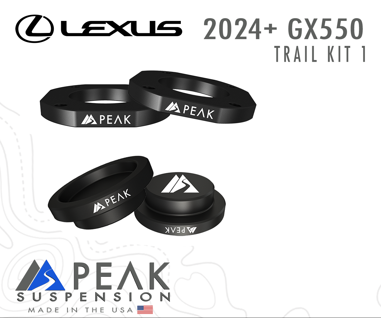 Trail Kit 1 for 2024+ Lexus GX550 - by Peak Suspension