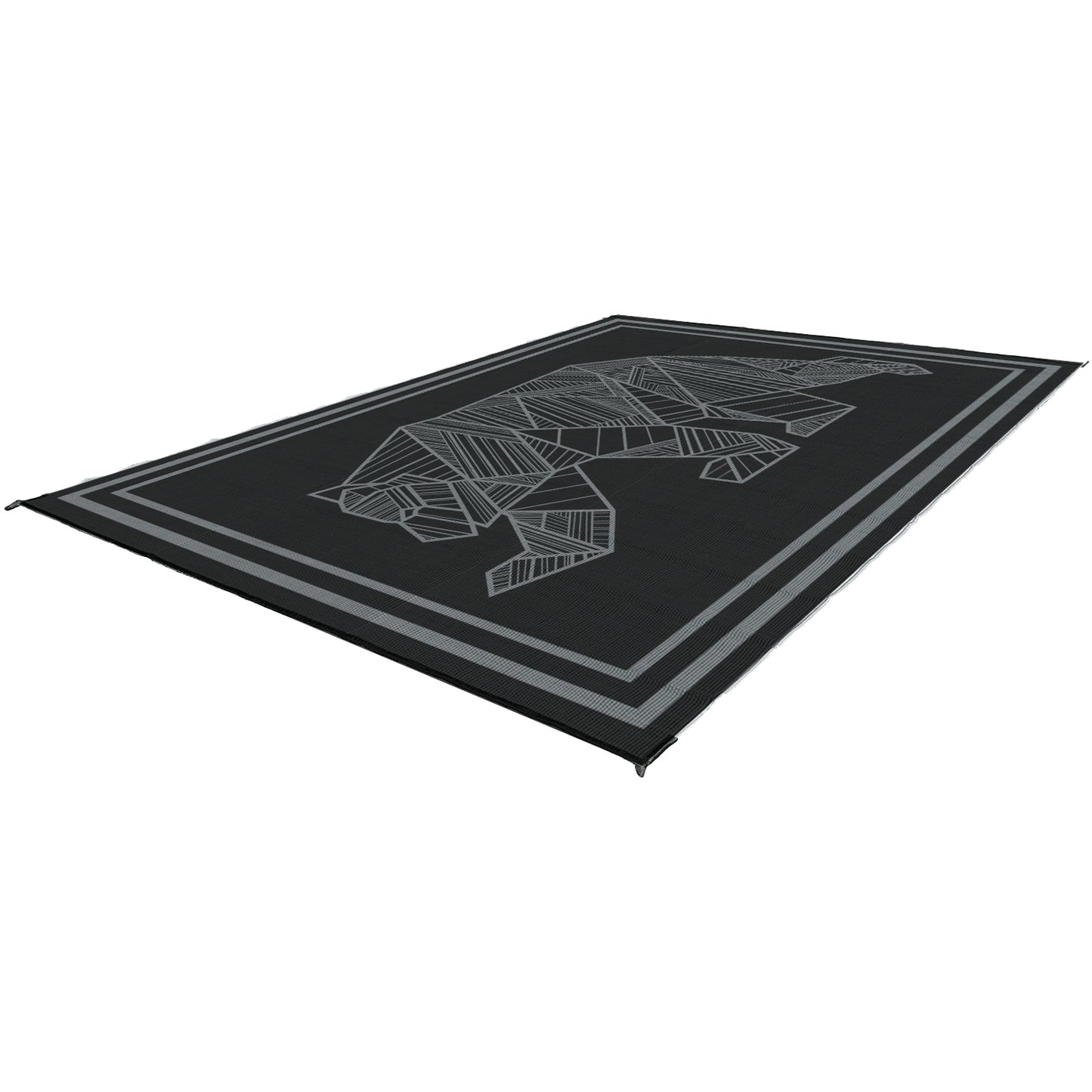 Outdoor Mat - Bear - 12' x 9' (Black/Grey) - By KUMA Outdoor Gear