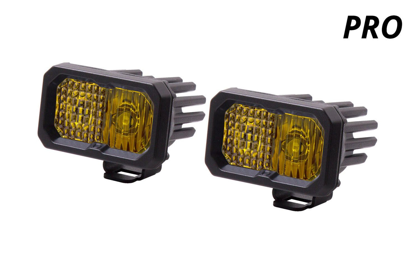 Stage Series 2" SAE Yellow Pro Standard LED Pod (Pair) - by Diode Dynamics