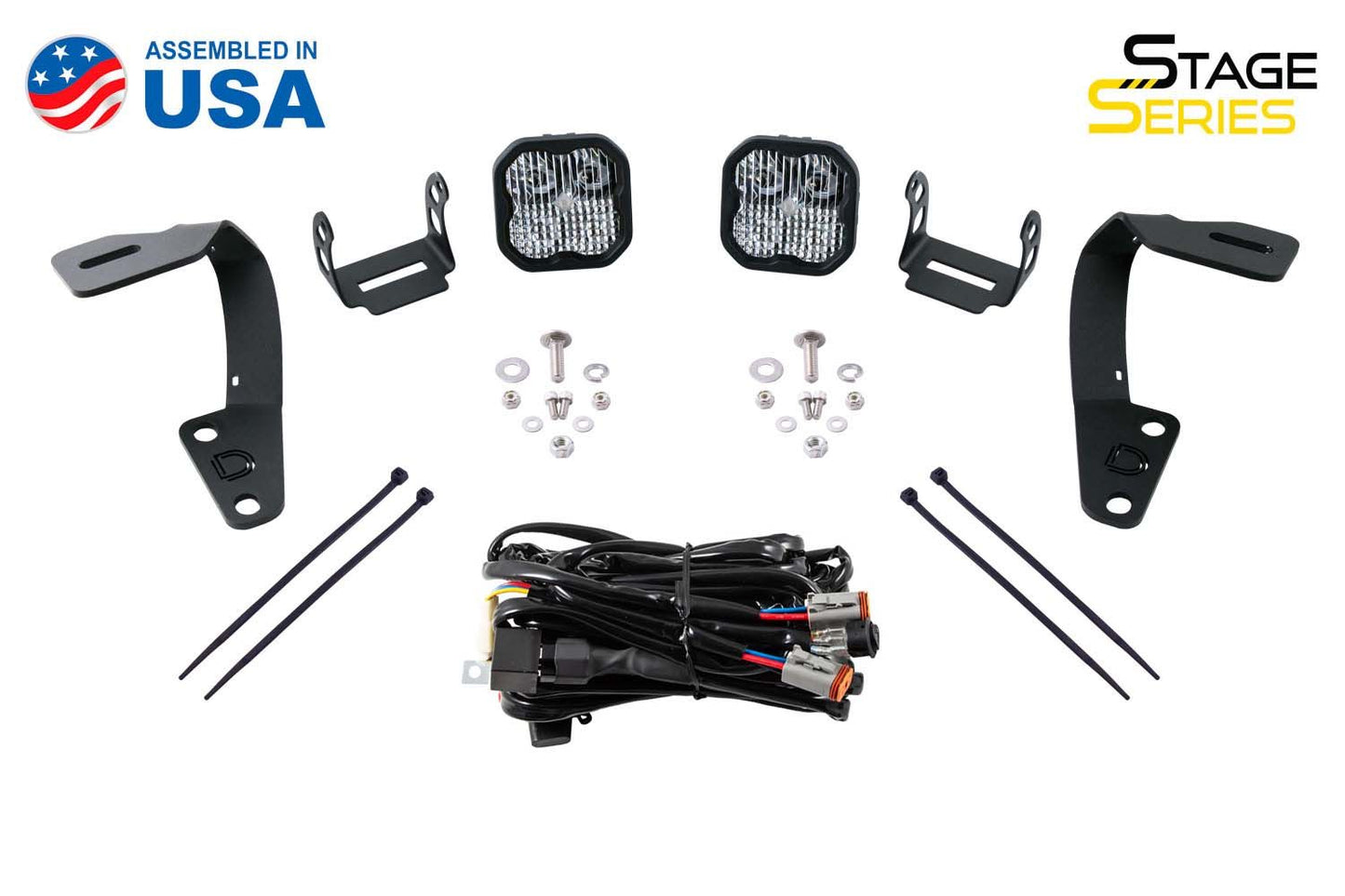 3" Pro Amber Stage Series Backlit Ditch Light Kit for 2010-2024 Toyota 4Runner - By Diode Dynamics