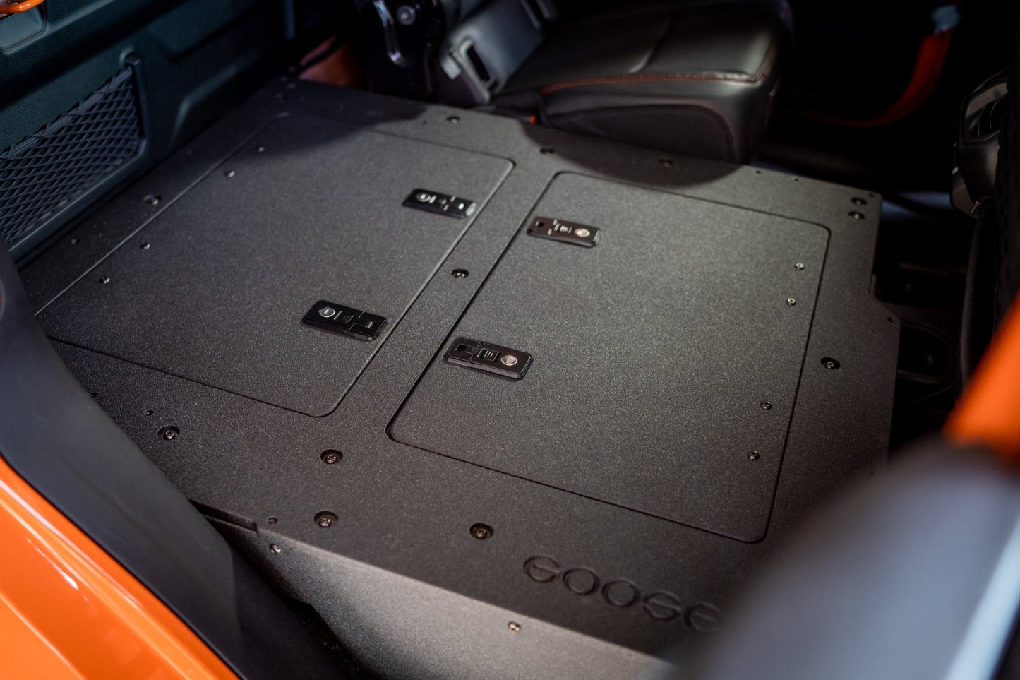 Jeep Gladiator 2019+ JT 4 Door - Second Row Seat Delete Plate System - High Platform - by Goose Gear