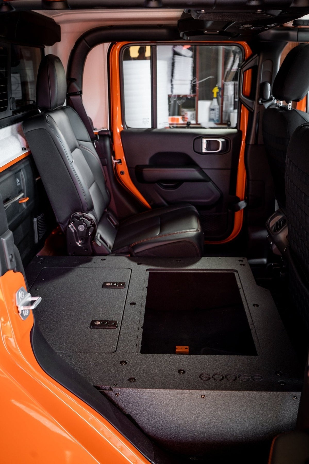 Jeep Gladiator 2019+ JT 4 Door - Second Row Seat Delete Plate System - High Platform - by Goose Gear