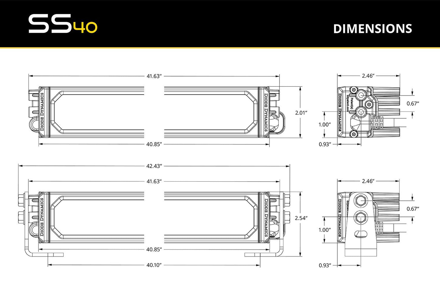 SS40 Dual-Color LED Light Bar - By Diode Dynamics