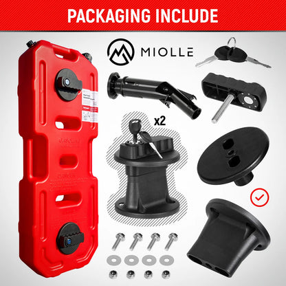 20L Gas Can with Locking Mounting Bracket - by Miolle