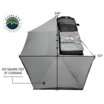 Nomadic 270 Awning - Dark Gray Cover With Black Cover Universal - by OVS