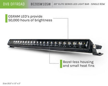 20" ELITE SERIES LED LIGHT BAR - BY DV8 OFFROAD