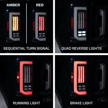 2021-2025 FORD BRONCO LED TAIL LIGHTS (PAIR) - BY FORM LIGHTING