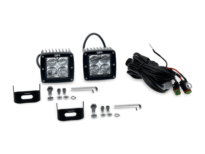 Cube Light Spot Pair with Wiring Harness - Body Armor 4x4