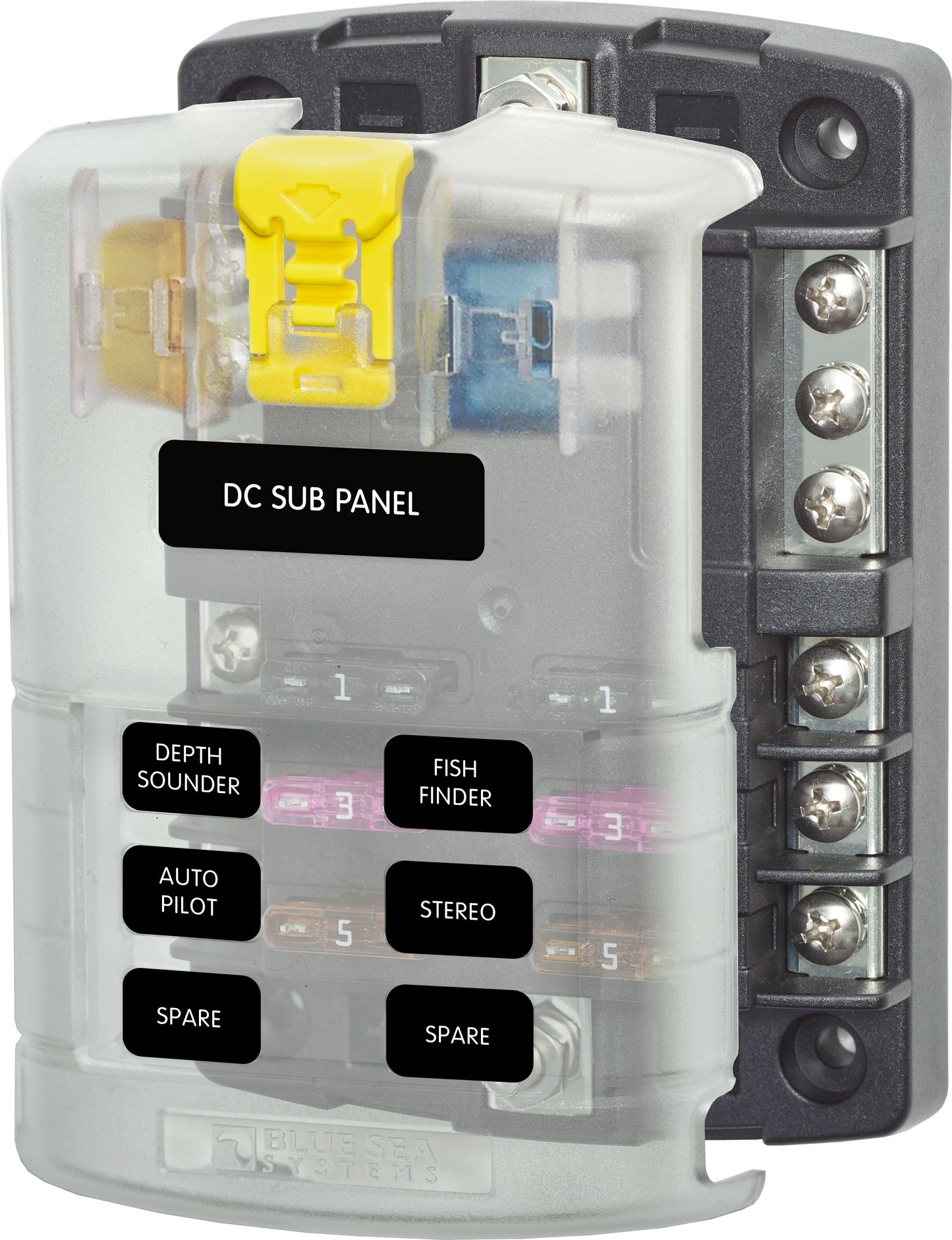 ST Blade Fuse Block - 6 Circuits with Negative Bus and Cover - by Bluesea