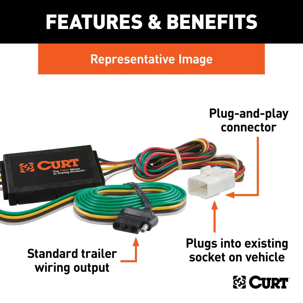 SUBARU 4-WAY FLAT OUTPUT TRAILER HARNESS - BY CURT MANUFACTURING