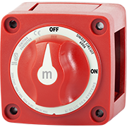 m-Series Mini On-Off Battery Switch with Knob Red - by Blue Sea