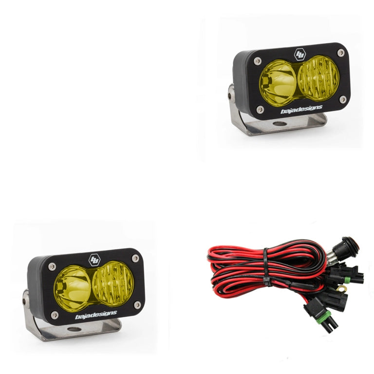 Universal S2 Sport Black LED Auxiliary Light Pod Pair - By Baja Designs