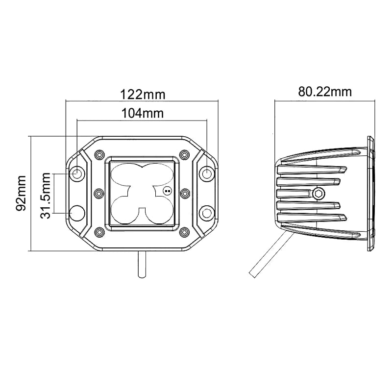 3" Flush Mount Cube Light  - by BrightSource