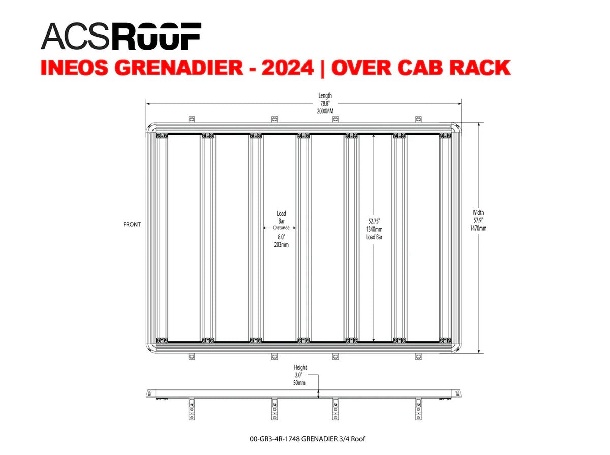 INEOS Grenadier ACS Roof 3/4 Platform Rack | 2024+ - by Leitner Designs