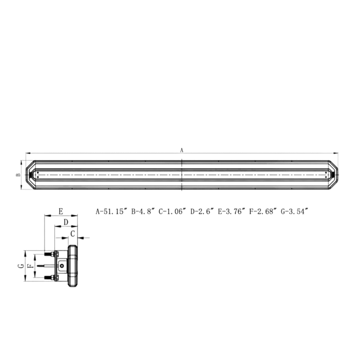 Work Bar Strobe 51 - 51” LED Strobe Light Bar