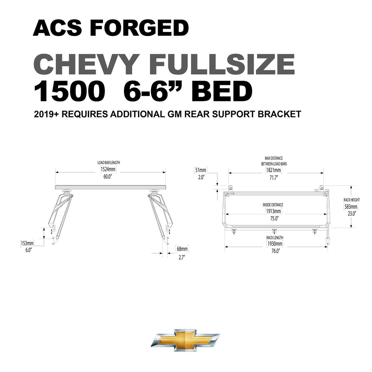 ACS Forged Bed Rack for Chevy Trucks - by Leitner Designs