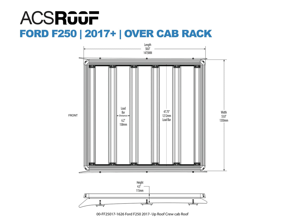 ACS ROOF | Over Cab Platform Rack for FORD SUPERDUTY - by Leitner Designs