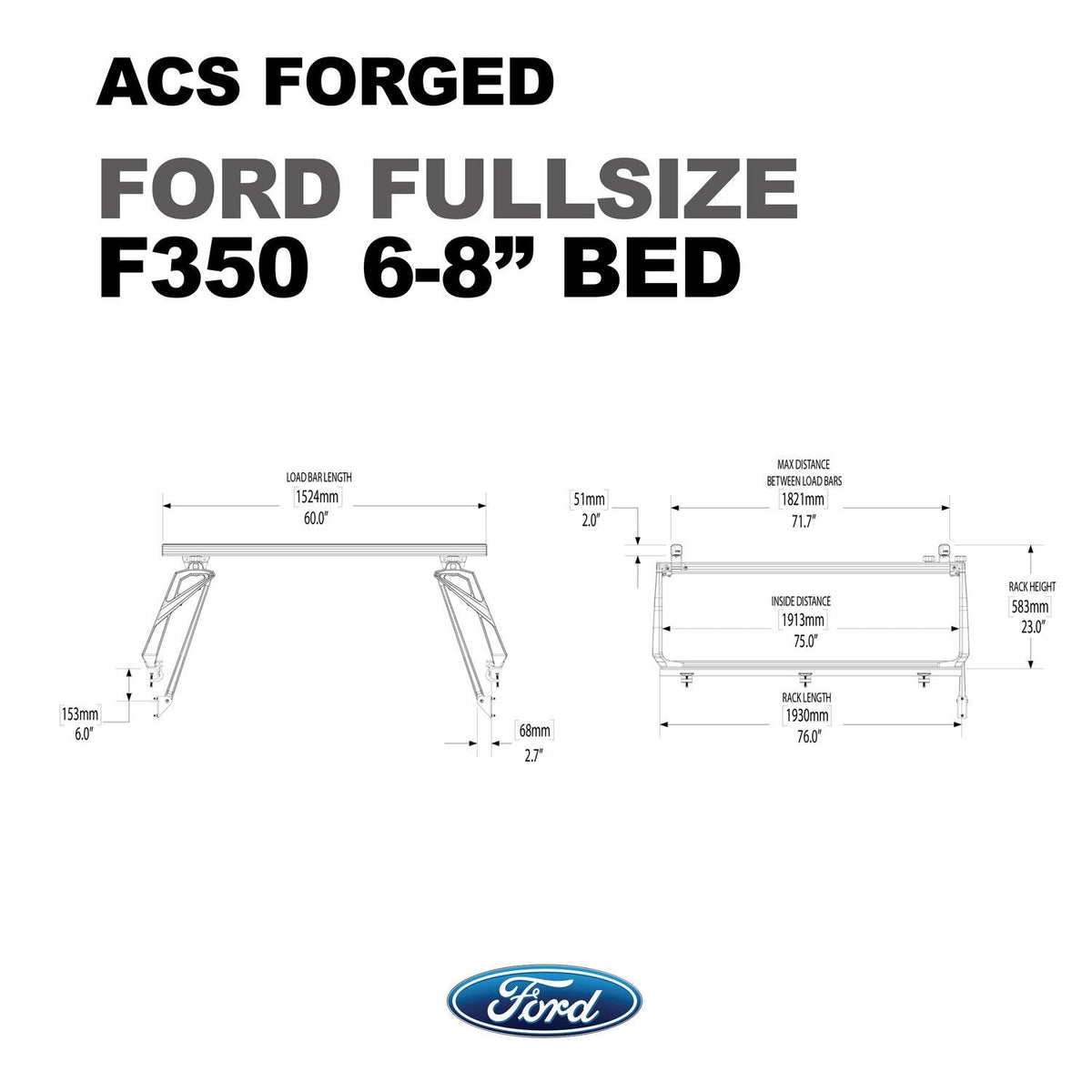 ACS Forged Bed Rack for Ford Trucks - by Leitner Designs