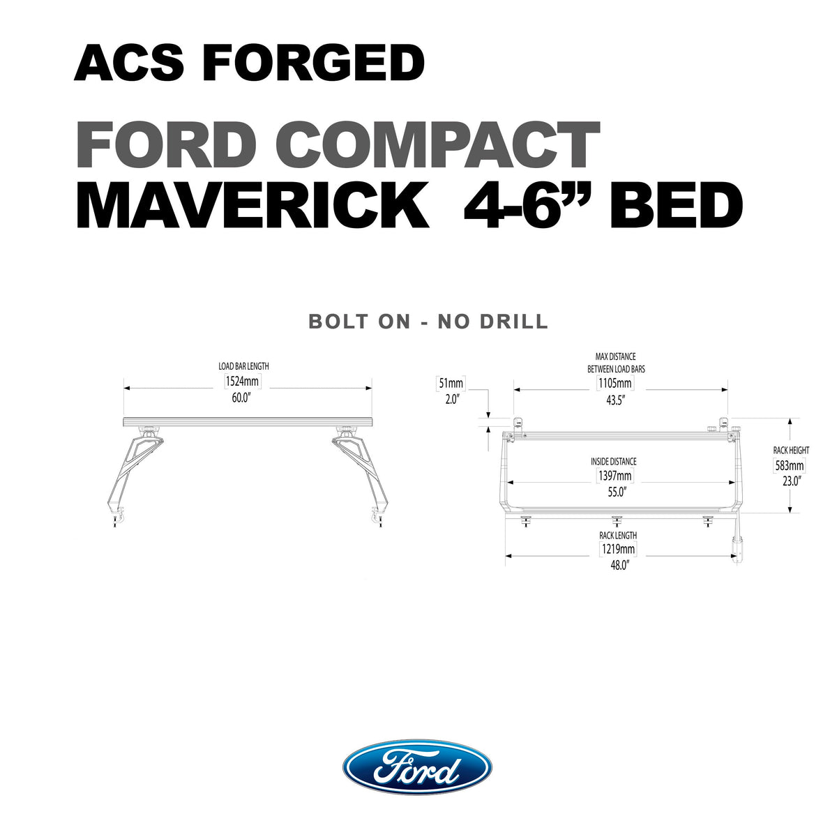 ACS Forged Bed Rack for Ford Trucks - by Leitner Designs