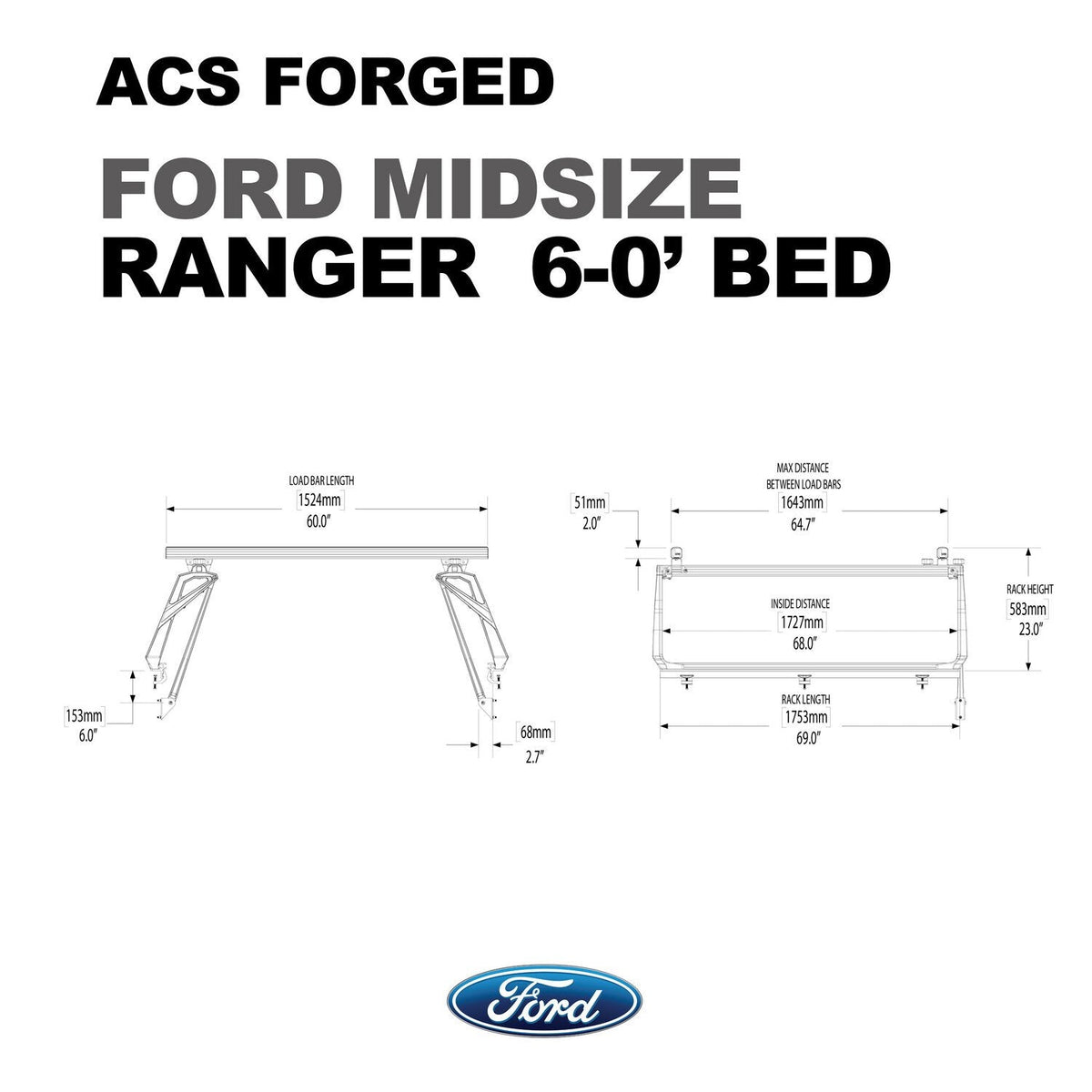 ACS Forged Bed Rack for Ford Trucks - by Leitner Designs