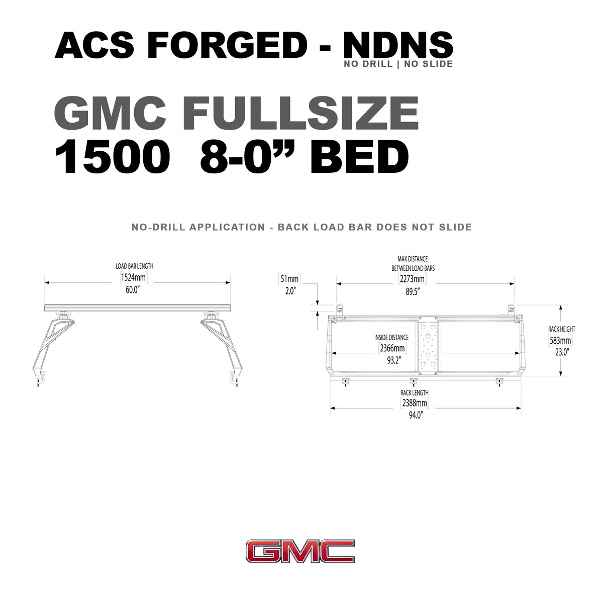 Active Cargo System - Forged No Drill - GMC - by Leitner Designs