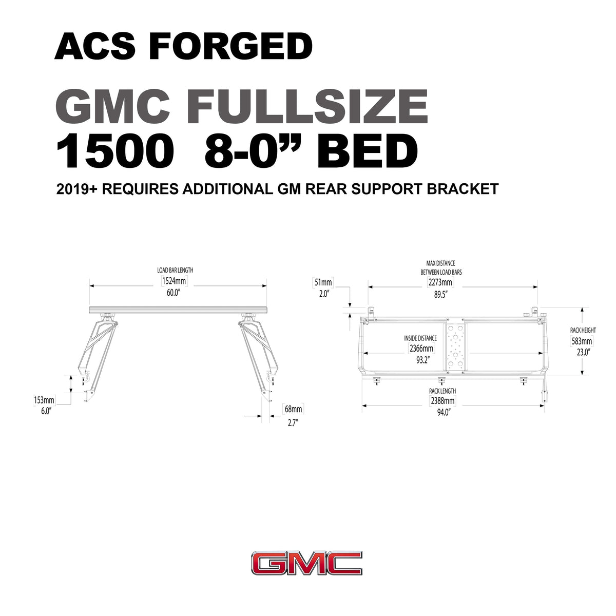 ACS Forged Bed Rack for GMC Trucks - by Leitner Designs
