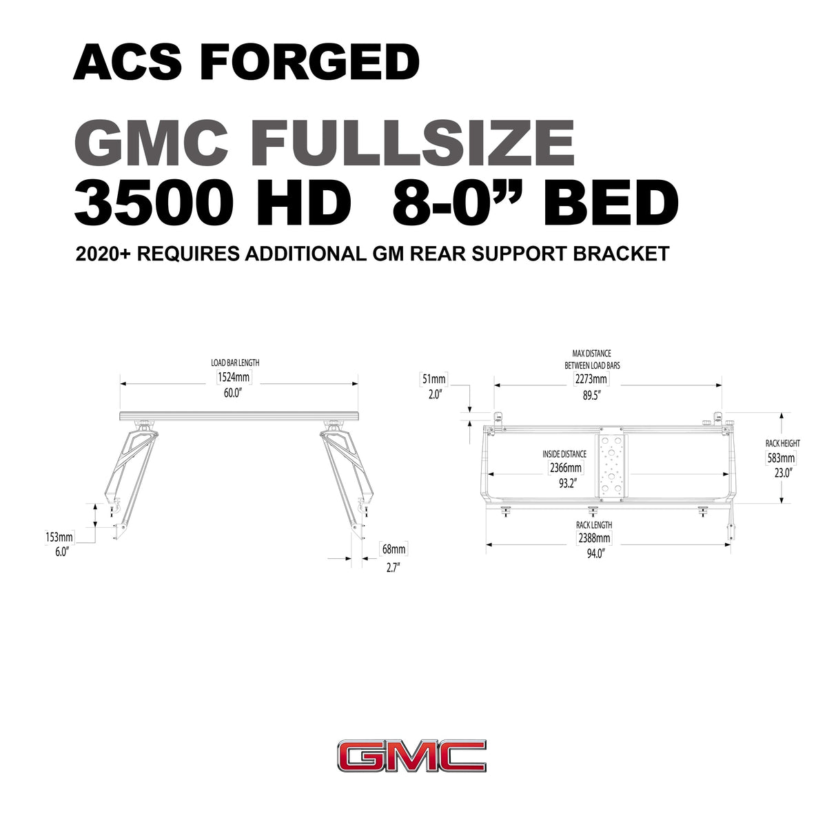ACS Forged Bed Rack for GMC Trucks - by Leitner Designs