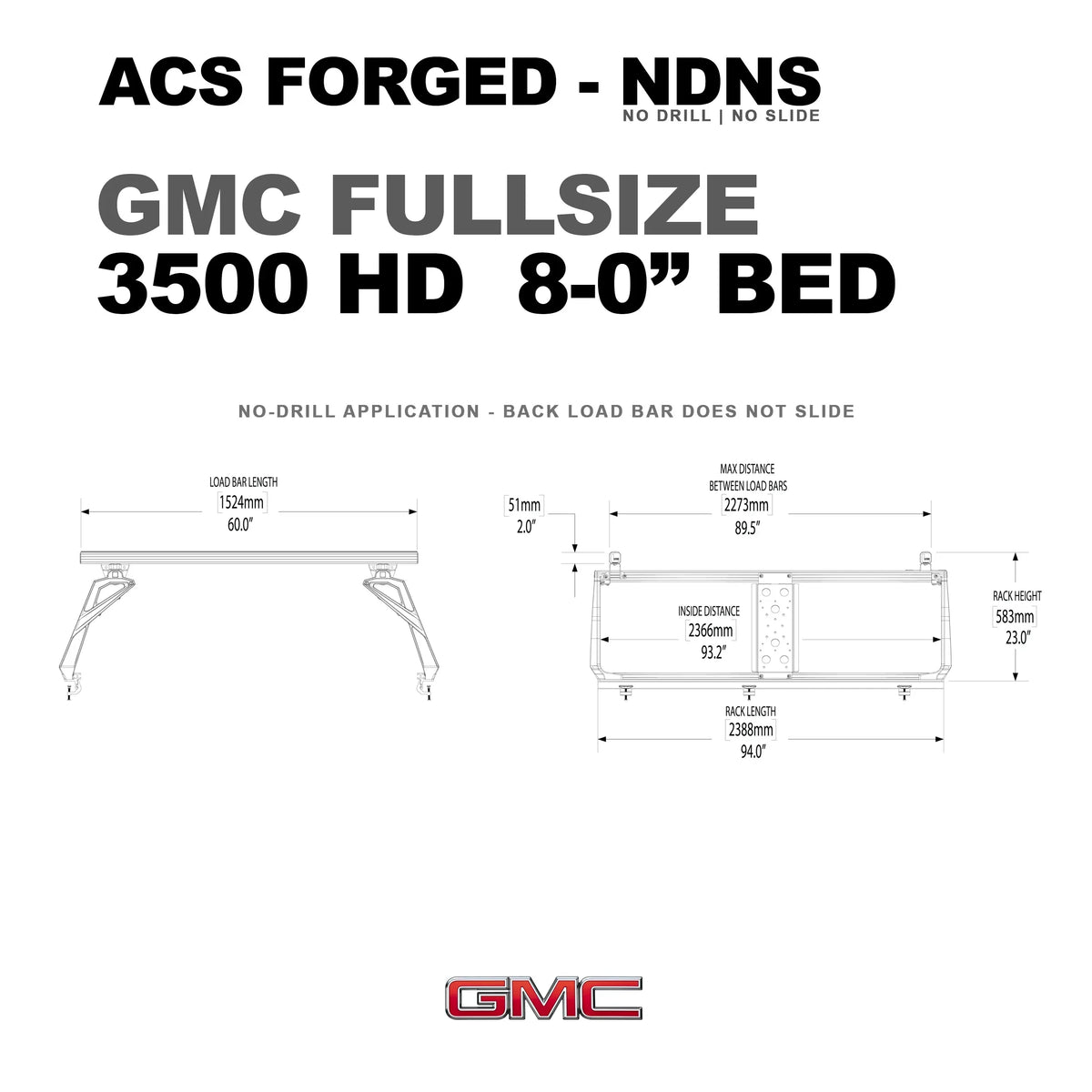 Active Cargo System - Forged No Drill - GMC - by Leitner Designs
