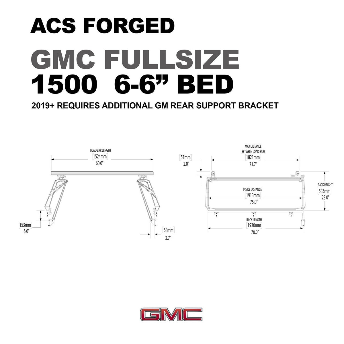 ACS Forged Bed Rack for GMC Trucks - by Leitner Designs