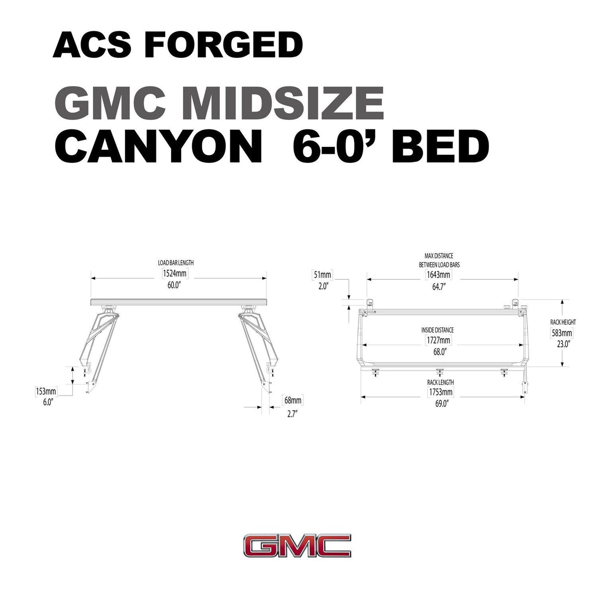 ACS Forged Bed Rack for GMC Trucks - by Leitner Designs