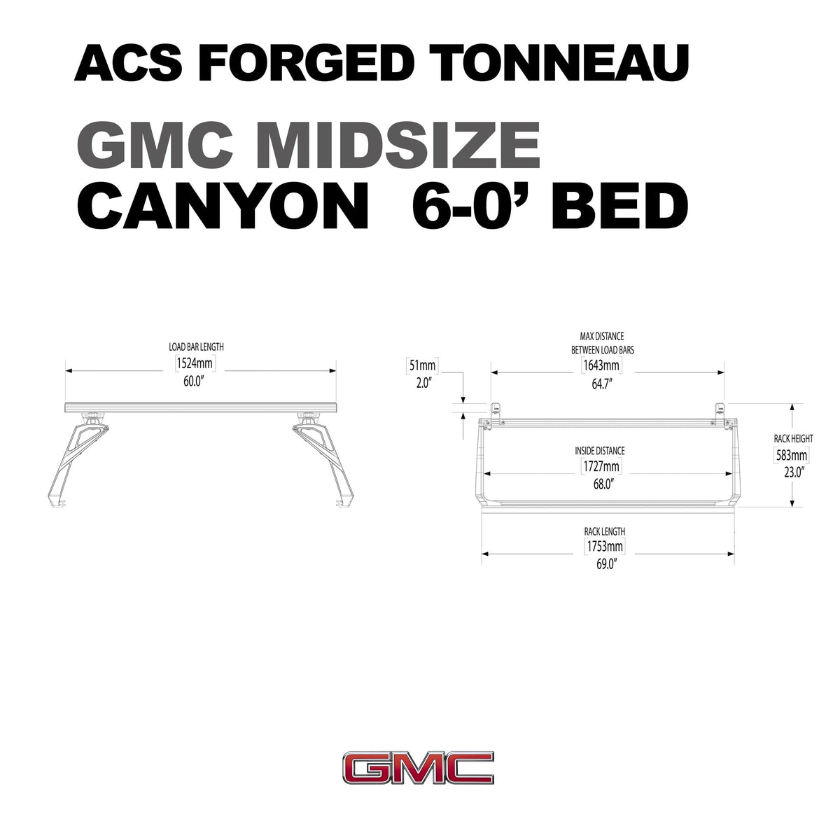 ACS Forged Tonneau - Rails Only - GMC - by Leitner Designs