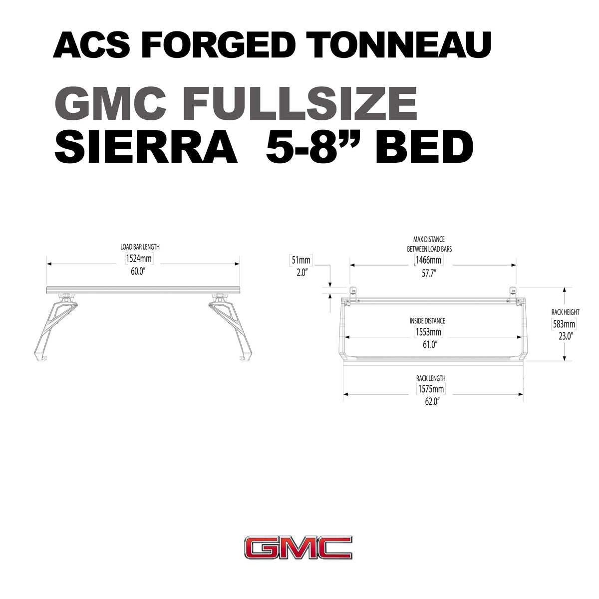 ACS Forged Tonneau - Rails Only - GMC - by Leitner Designs