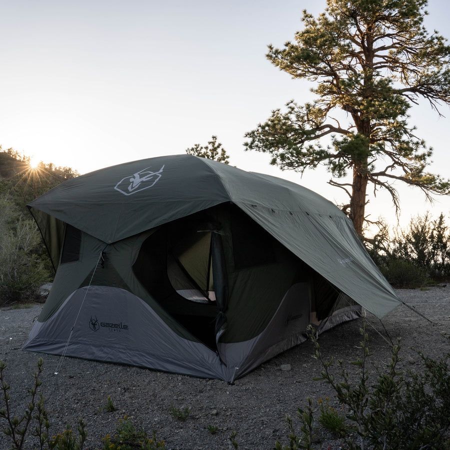 T4 TANDEM (PLUS) Hub Tent with Screen Room - by Gazelle Tents