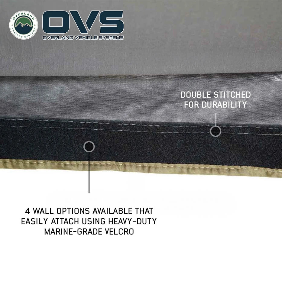 HD Nomadic 270 LTE Awning Dark Gray with Black Travel Cover Universal - by Overland Vehicle Systems