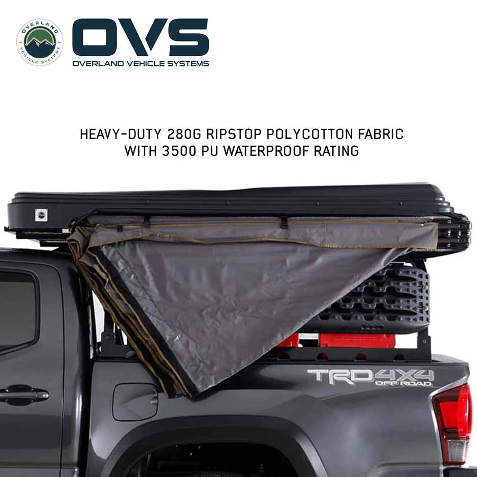 HD Nomadic 270 LTE Awning Dark Gray with Black Travel Cover Universal - by Overland Vehicle Systems