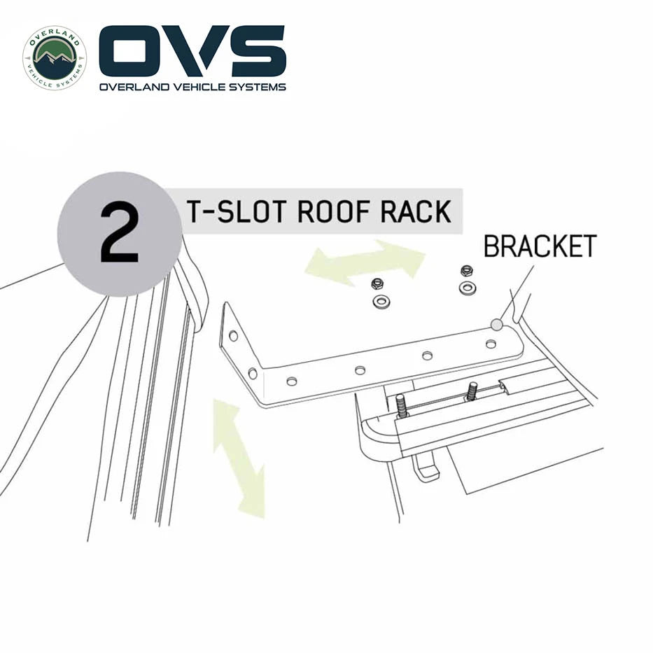 HD Nomadic 270 LTE Awning Dark Gray with Black Travel Cover Universal - by Overland Vehicle Systems