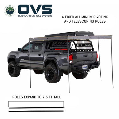 HD Nomadic 270 LTE Awning Dark Gray with Black Travel Cover Universal - by Overland Vehicle Systems
