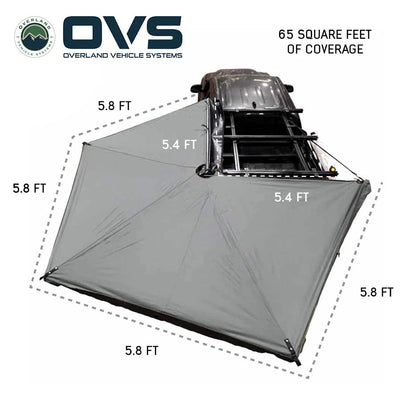 HD Nomadic 270 LTE Awning Dark Gray with Black Travel Cover Universal - by Overland Vehicle Systems