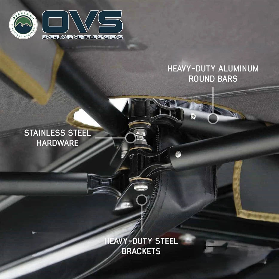HD Nomadic 270 LTE Awning Dark Gray with Black Travel Cover Universal - by Overland Vehicle Systems