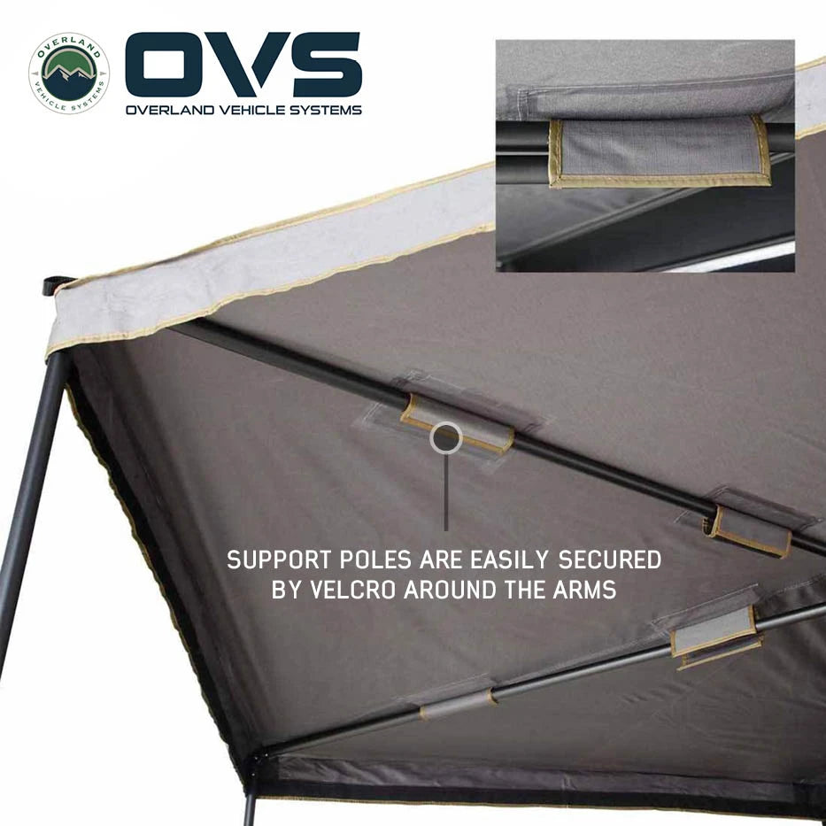 HD Nomadic 270 LTE Awning Dark Gray with Black Travel Cover Universal - by Overland Vehicle Systems