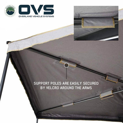 HD Nomadic 270 LTE Awning Dark Gray with Black Travel Cover Universal - by Overland Vehicle Systems