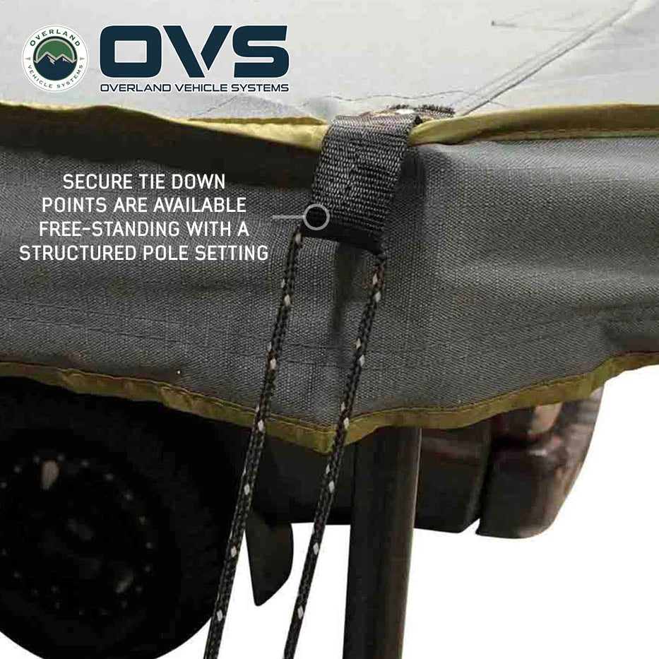 HD Nomadic 270 LTE Awning Dark Gray with Black Travel Cover Universal - by Overland Vehicle Systems
