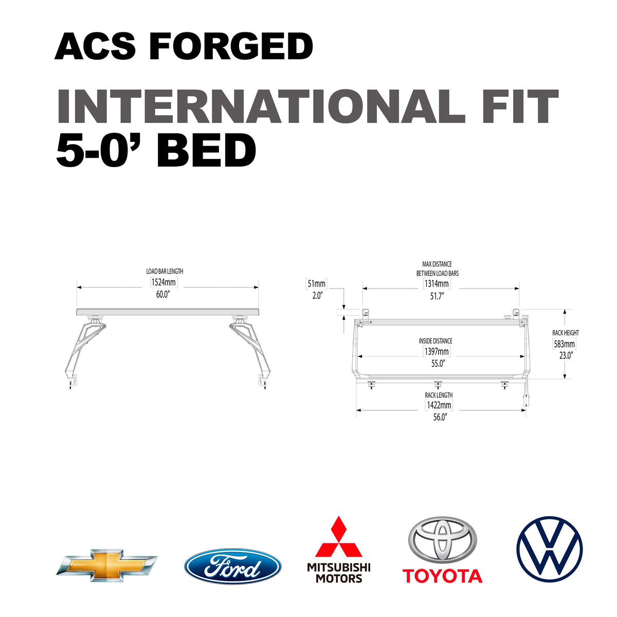 ACS Forged Bed Rack International Fitment - by Leitner Designs